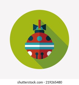 Christmas ball flat icon with long shadow,eps10