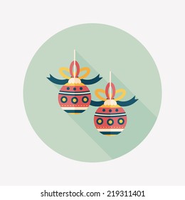 Christmas ball flat icon with long shadow,eps10