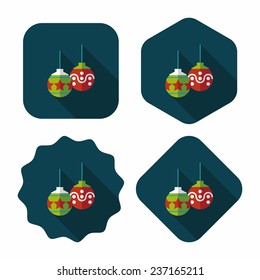 christmas ball flat icon with long shadow,eps10