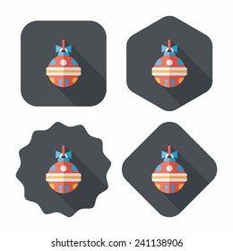 Christmas ball flat icon with long shadow,eps10