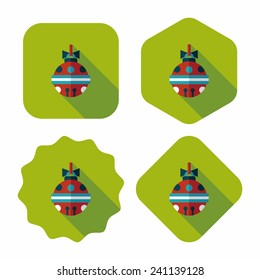 Christmas ball flat icon with long shadow,eps10