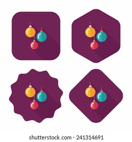 Christmas ball flat icon with long shadow,eps10