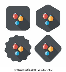 Christmas ball flat icon with long shadow,eps10