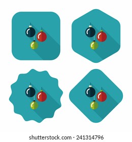 Christmas ball flat icon with long shadow,eps10