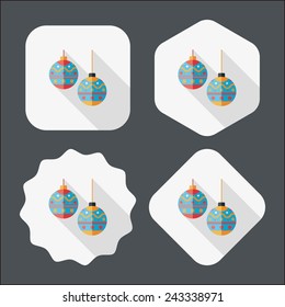 christmas ball flat icon with long shadow,eps10
