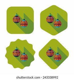 christmas ball flat icon with long shadow,eps10