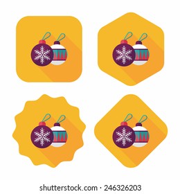 Christmas ball flat icon with long shadow,eps10