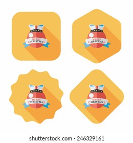 Christmas ball flat icon with long shadow,eps10