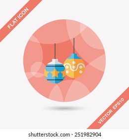 christmas ball flat icon with long shadow,eps10