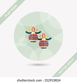 Christmas ball flat icon with long shadow,eps10