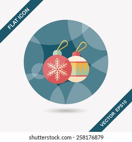 Christmas ball flat icon with long shadow,eps10