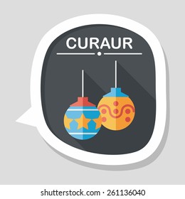christmas ball flat icon with long shadow,eps10