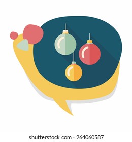 Christmas ball flat icon with long shadow,eps10