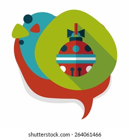 Christmas ball flat icon with long shadow,eps10