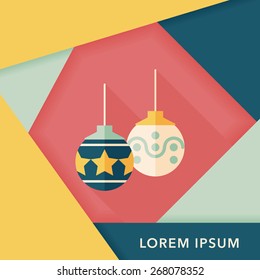 christmas ball flat icon with long shadow,eps10