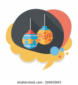 christmas ball flat icon with long shadow,eps10