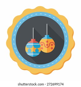 christmas ball flat icon with long shadow,eps10