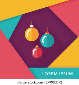Christmas ball flat icon with long shadow,eps10