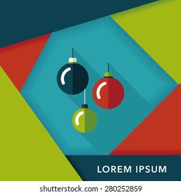 Christmas ball flat icon with long shadow,eps10
