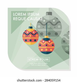 christmas ball flat icon with long shadow,eps10