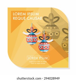 Christmas ball flat icon with long shadow,eps10