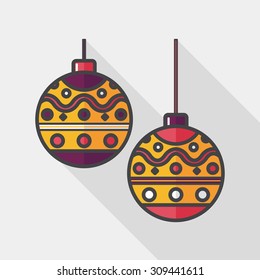 christmas ball flat icon with long shadow,eps10