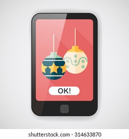 christmas ball flat icon with long shadow,eps10