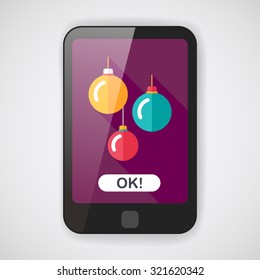 Christmas ball flat icon with long shadow,eps10