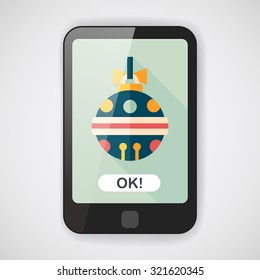 Christmas ball flat icon with long shadow,eps10