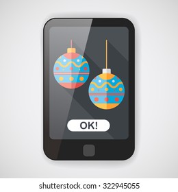 christmas ball flat icon with long shadow,eps10