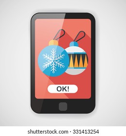 Christmas ball flat icon with long shadow,eps10