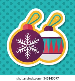 Christmas ball flat icon with long shadow,eps10