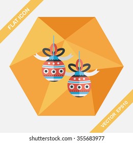 Christmas ball flat icon with long shadow,eps10