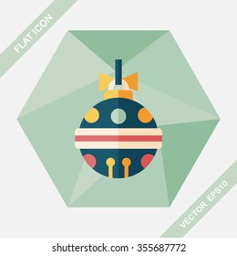 Christmas ball flat icon with long shadow,eps10