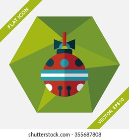 Christmas ball flat icon with long shadow,eps10