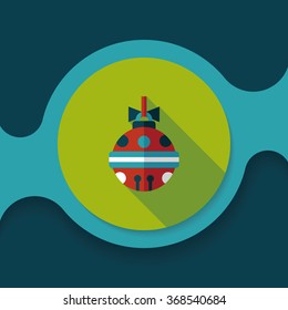 Christmas ball flat icon with long shadow,eps10