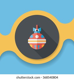 Christmas ball flat icon with long shadow,eps10
