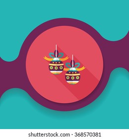 Christmas ball flat icon with long shadow,eps10