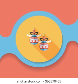 Christmas ball flat icon with long shadow,eps10