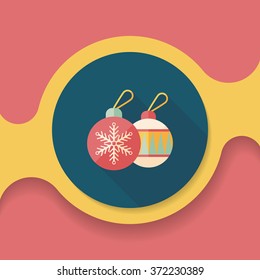Christmas ball flat icon with long shadow,eps10