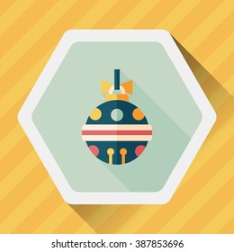 Christmas ball flat icon with long shadow,eps10