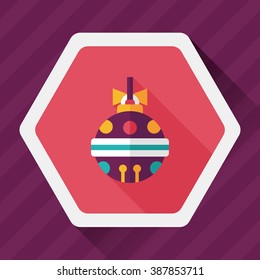 Christmas ball flat icon with long shadow,eps10