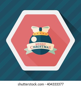 Christmas ball flat icon with long shadow,eps10