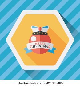 Christmas ball flat icon with long shadow,eps10