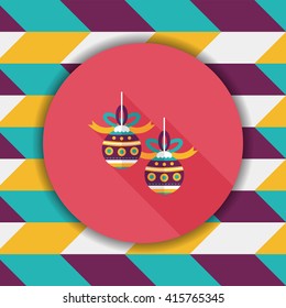 Christmas ball flat icon with long shadow,eps10