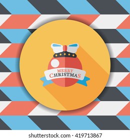 Christmas ball flat icon with long shadow,eps10