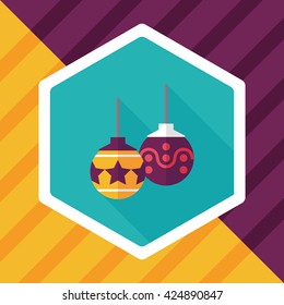 christmas ball flat icon with long shadow,eps10