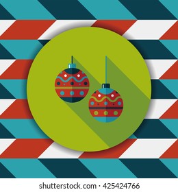 christmas ball flat icon with long shadow,eps10