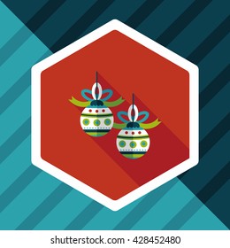 Christmas ball flat icon with long shadow,eps10