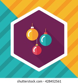 Christmas ball flat icon with long shadow,eps10